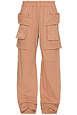 DRKSHDW by Rick Owens Creatch Cargo Wide Pant in Dark Pink, view 1, click to view large image.