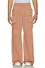 DRKSHDW by Rick Owens Creatch Cargo Wide Pant in Dark Pink, view 4, click to view large image.