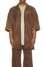 DRKSHDW by Rick Owens Magnum Tommy Shirt in Henna, view 3, click to view large image.
