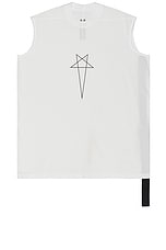 DRKSHDW by Rick Owens Tarp T in Milk & Black, view 1, click to view large image.
