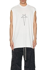 DRKSHDW by Rick Owens Tarp T in Milk & Black, view 3, click to view large image.