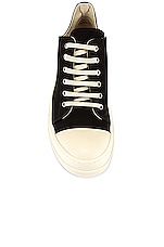DRKSHDW by Rick Owens Low Sneaks in Black & Milk, view 4, click to view large image.