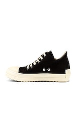 DRKSHDW by Rick Owens Low Sneaks in Black & Milk, view 5, click to view large image.