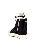 DRKSHDW by Rick Owens Cargo Sneaks in Black & Milk, view 3, click to view large image.