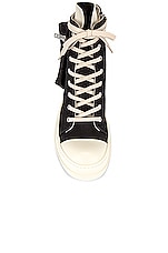 DRKSHDW by Rick Owens Cargo Sneaks in Black & Milk, view 4, click to view large image.