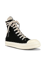 DRKSHDW by Rick Owens Sneakers in Black & Pearl, view 2, click to view large image.