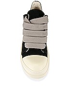 DRKSHDW by Rick Owens Low Sneakers in Black & Milk, view 4, click to view large image.