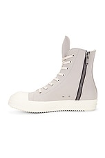 DRKSHDW by Rick Owens Ramone Hi Sneaker in Pearl & Milk, view 5, click to view large image.
