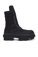 DRKSHDW by Rick Owens Army Megatooth Ankle Boot in Black, view 1, click to view large image.
