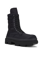 DRKSHDW by Rick Owens Army Megatooth Ankle Boot in Black, view 2, click to view large image.