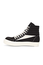 DRKSHDW by Rick Owens Vintage High Sneaker in Black & Milk, view 5, click to view large image.