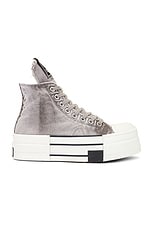 DRKSHDW by Rick Owens x Converse DBL Drkstar Hi Sneaker in Overdyed Concrete, view 1, click to view large image.