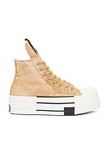 DRKSHDW by Rick Owens x Converse DBL Drkstar Hi Sneaker in Overdyed Blonde, view 1, click to view large image.