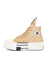 DRKSHDW by Rick Owens x Converse DBL Drkstar Hi Sneaker in Overdyed Blonde, view 5, click to view large image.