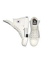 DRKSHDW by Rick Owens x Converse DRKSTAR Hi Sneaker in White, view 4, click to view large image.