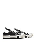 DRKSHDW by Rick Owens x Converse DRKSTAR Ox Sneaker in Black, view 2, click to view large image.