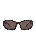 Dries Van Noten DVN 215 Sunglasses in Dark Brown, Silver, & Grey, view 1, click to view large image.