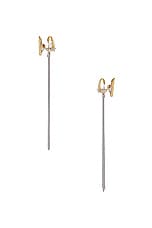 Demarson Lana Earrings in 12k Shiny Gold & Crystal, view 2, click to view large image.