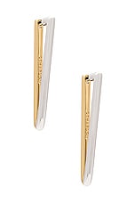 Demarson Vita Tow Tone Earrings in 12k Shiny Gold, view 1, click to view large image.