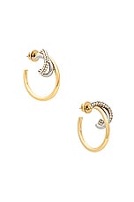 Demarson Blythe Hoop Earrings in 12k Gold & Crystal, view 1, click to view large image.