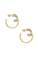 Demarson Blythe Hoop Earrings in 12k Gold & Crystal, view 2, click to view large image.