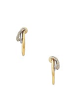 Demarson Blythe Hoop Earrings in 12k Gold & Crystal, view 3, click to view large image.
