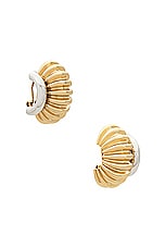 Demarson Lexi Earrings in 12k Shiny Gold & Silver, view 1, click to view large image.