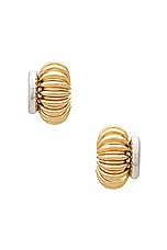 Demarson Lexi Earrings in 12k Shiny Gold & Silver, view 3, click to view large image.