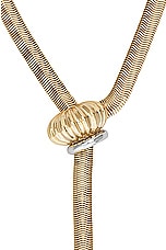 Demarson Lexi Necklace in 12k Shiny Gold & Crystal, view 3, click to view large image.