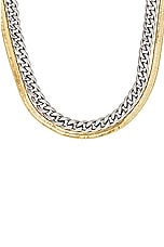 Demarson Nadine Necklace in 12k Shiny Gold & Silver, view 3, click to view large image.