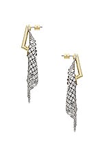 Demarson Stevie Earrings in 12k Shiny Gold & Silver, view 2, click to view large image.