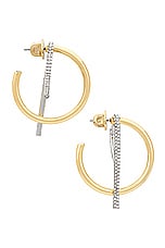 Demarson Te Amo Hoop Earrings in 12k Gold & Crystal, view 2, click to view large image.