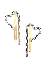 Demarson Te Amo Hoop Earrings in 12k Gold & Crystal, view 3, click to view large image.