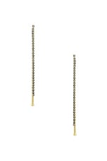 Demarson Blake Drop Earrings in 12k Shiny Gold, Silver, & Black Diamond, view 1, click to view large image.