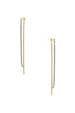 Demarson Blake Drop Earrings in 12k Shiny Gold, Silver, & Black Diamond, view 2, click to view large image.