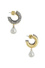 Demarson Dezi Earrings in 12k Shiny Gold, Hem, & Crystal, view 2, click to view large image.