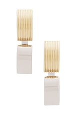 Demarson Everly Earrings in 12k Shiny Gold & Silver, view 1, click to view large image.