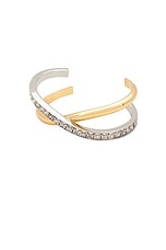 Demarson Amani Cuff Bracelet in 12k Shiny Gold & Crystal, view 1, click to view large image.