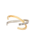 Demarson Amani Cuff Bracelet in 12k Shiny Gold & Crystal, view 3, click to view large image.