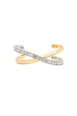 Demarson Amani Cuff Bracelet in 12k Shiny Gold & Crystal, view 4, click to view large image.