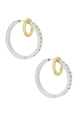Demarson Isla Hoop Earrings in 12k Shiny Gold & Crystal, view 1, click to view large image.