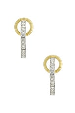 Demarson Isla Hoop Earrings in 12k Shiny Gold & Crystal, view 4, click to view large image.