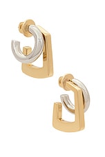 Demarson Tina Hoop Earrings in 12k Shiny Gold & Silver, view 1, click to view large image.