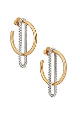 Demarson Astra Hoop Earrings in 12k Shiny Gold & Crystal, view 1, click to view large image.