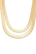 Demarson Lisa Necklace in 12k Shiny Gold, view 2, click to view large image.