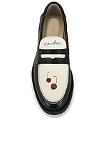 Duke + Dexter Wilde Cherry Penny Loafer in Black & White | FWRD