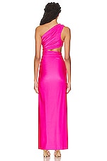 Dundas Rita Gown in Fluo Pink, view 4, click to view large image.