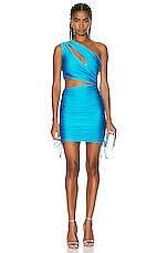 Dundas Gala Mini Dress in Azure, view 1, click to view large image.