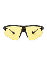 District Vision Junya Racer Sunglasses in Black & D+ Sports Yellow, view 1, click to view large image.