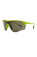 District Vision Junya Racer Sunglasses in Electric Green, view 2, click to view large image.